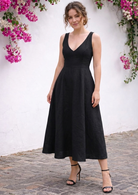 Midnight Grace Midi Dress