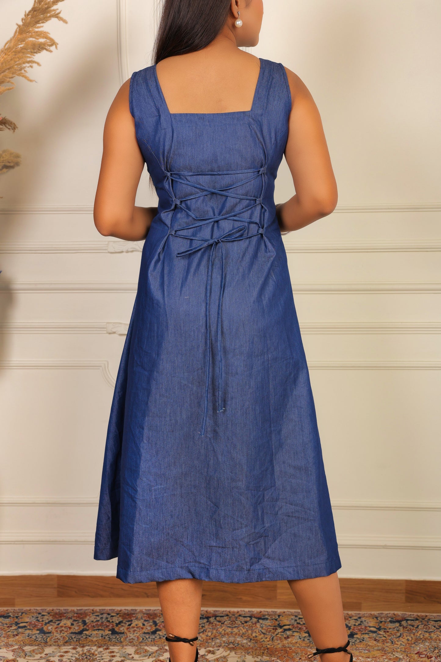 The Denim Debutante: Pleated Midi Dress