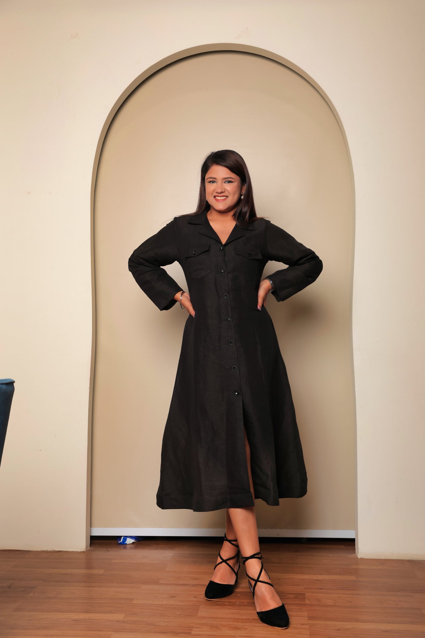 The Black Atlas: Foundational Linen Midi