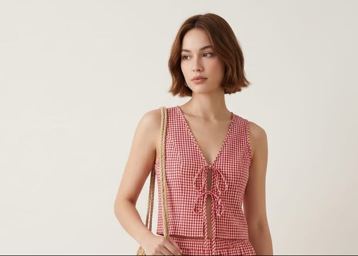 Cherry Blossom Gingham Co-Ordset