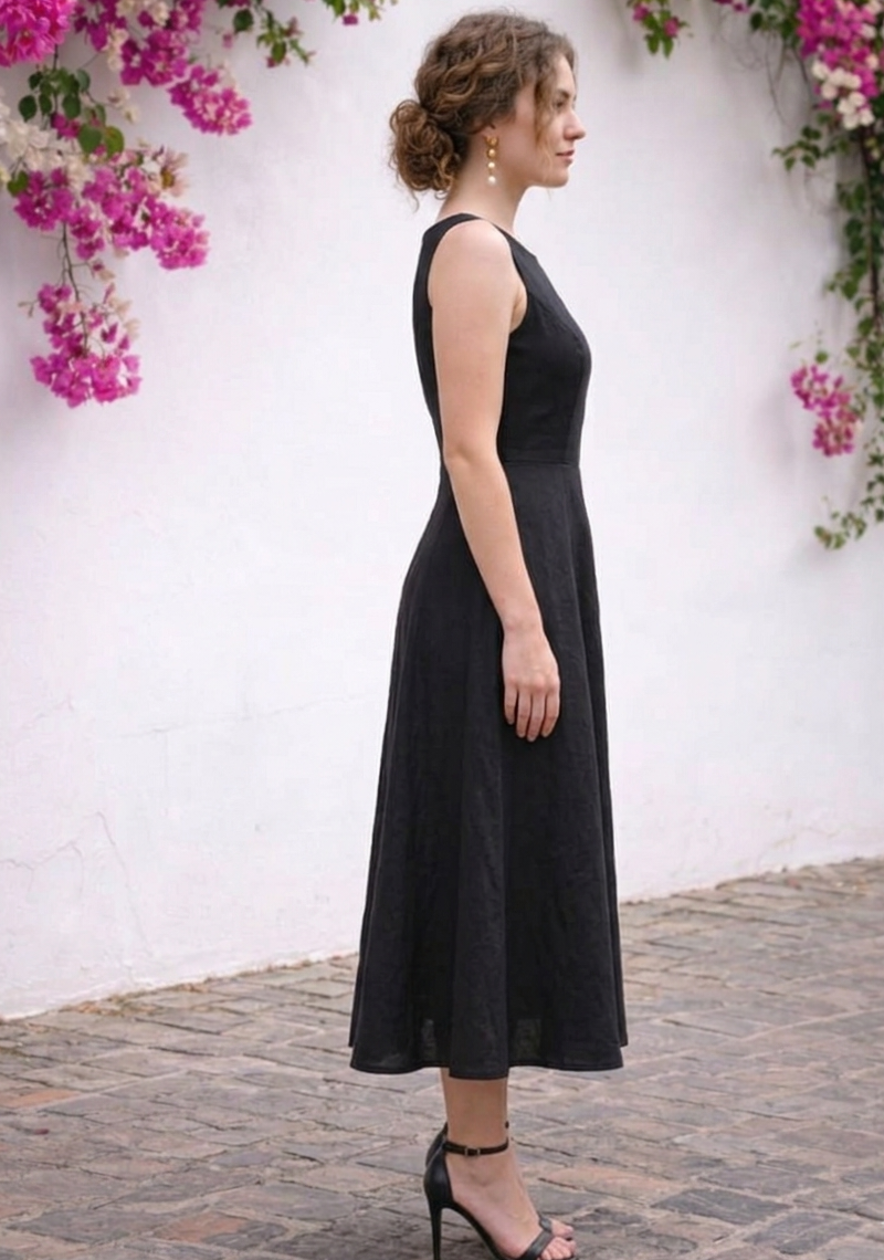 Midnight Grace Midi Dress