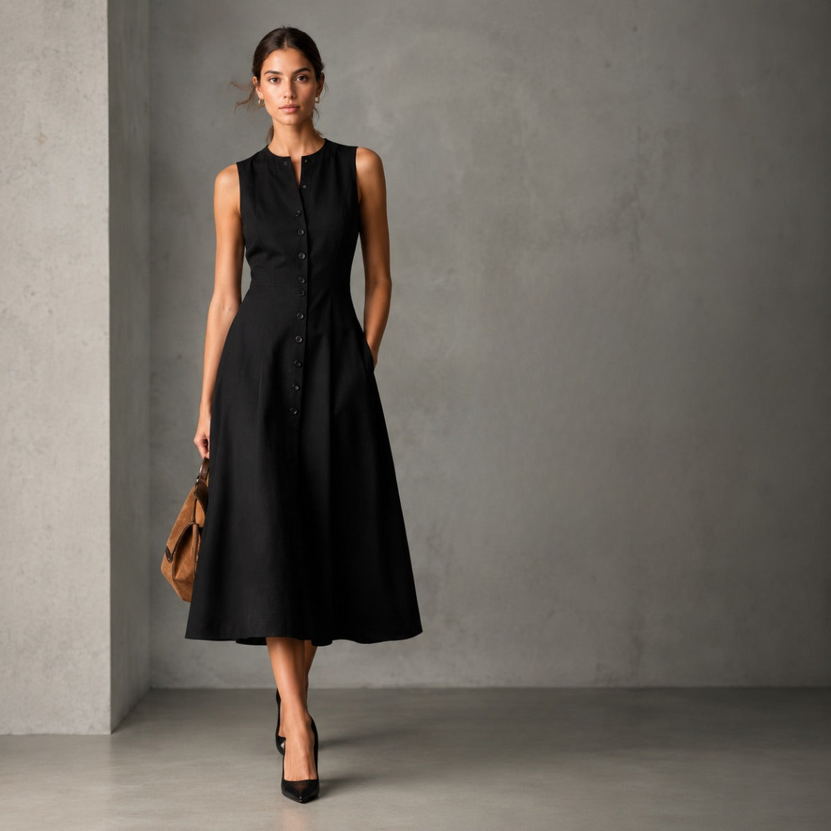 Button Down Midi Dress
